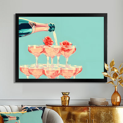 Champagne Bubbly Roses - Champagne Wall Art