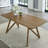 70" Rectangular Walnut Oak Geometric Cross Base Dining Table