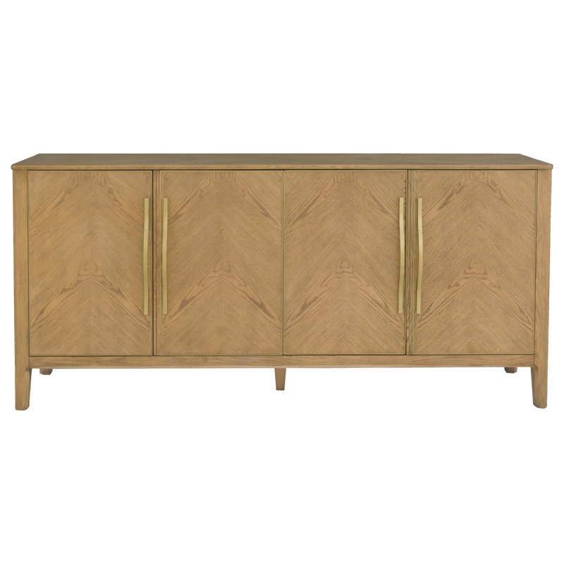 Maxwell 80'' W Solid Wood Credenza, Sunlit Oak