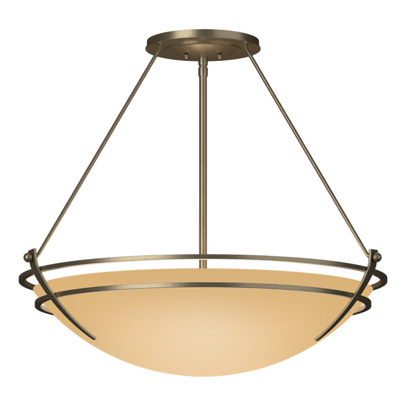Plafonnier semi-encastré Presidio Tryne, Or doux, H 23,7 po x l 28,6 po x P 28,6 po, Sable