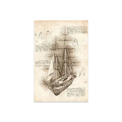 Old Sailing Ship Barque Print On Acrylic Glass