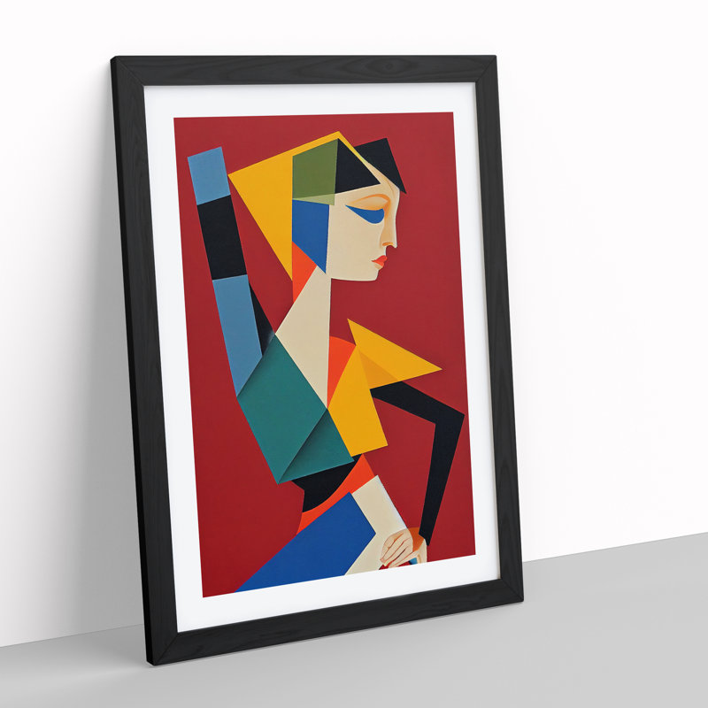 Abstract Ballerina No.4 - Wrapped Canvas Print, 64cm H x 46cm W x 2cm D, Black Framed