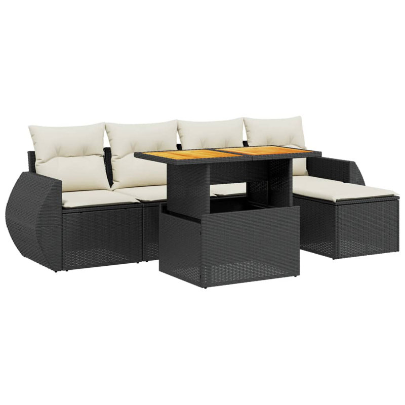 Ensemble de canapé de jardin Vidaxl, Blanc, Noir