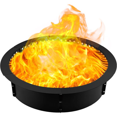 Anman Outdoor Diy No Smoke Pit Ring, Fire Pit Liner Ring (Fire Pit Liner Black)