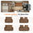 65.5" Wide Wall Hugger Power Reclining Loveseat with Outlets for Small Spaces, RV Loveseat Sofa with Armrest Storage, 360° Swivel Tray Table-2141352078-2141352079