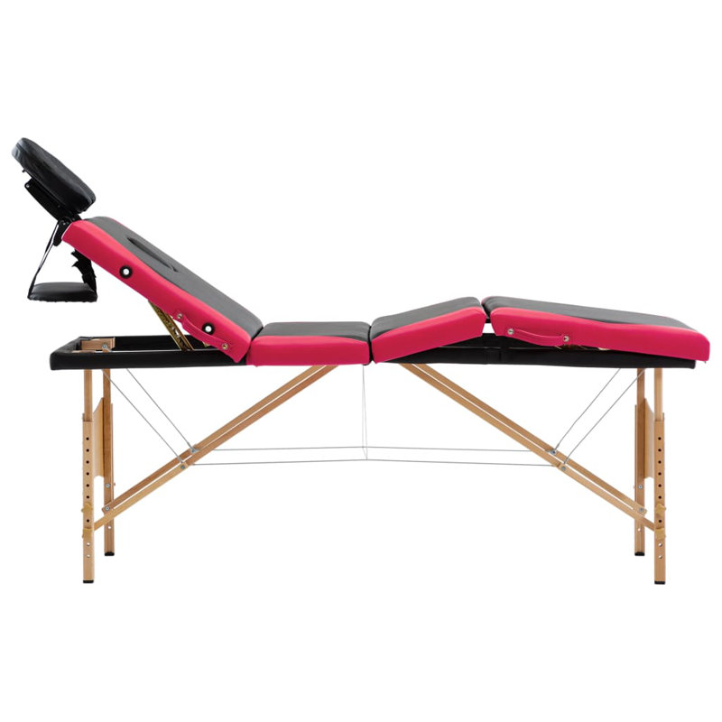 75.2'' Rectangular Adjustable Folding Table, Black/Pink