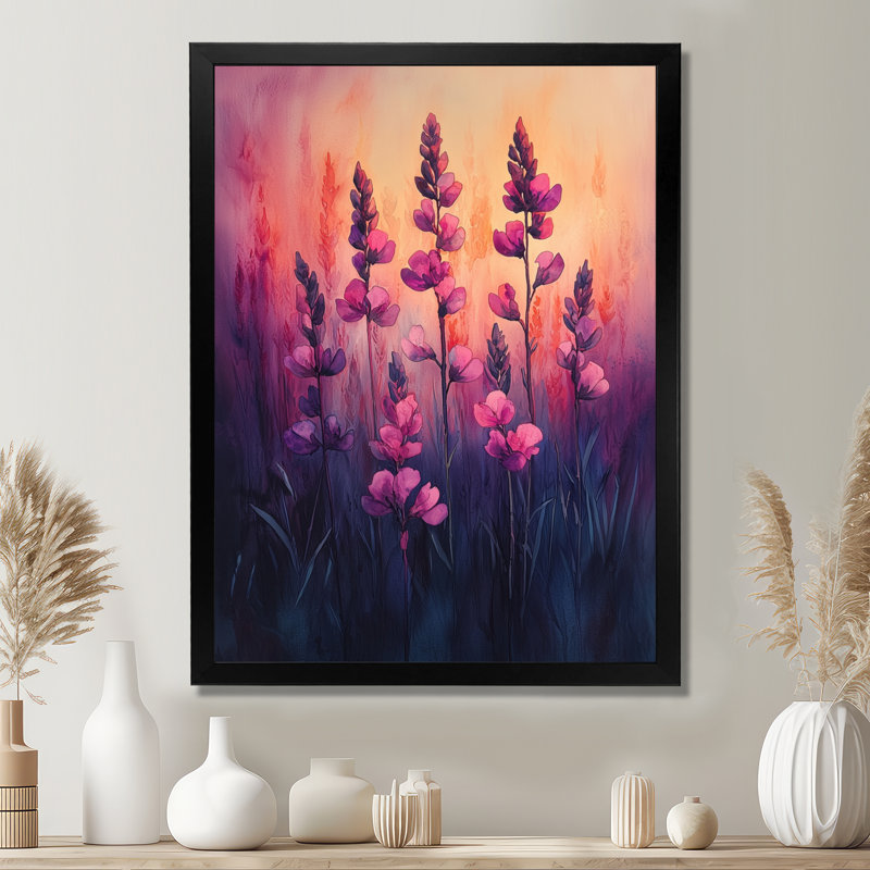 Bedwell - Floral Canvas Prints, Noir, H 20 po x l 12 po, Reproduction encadrée d'une seule photo