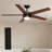 Jet5 52" Indoor Matte Black Ceiling Fan with Reversible Walnut/Black Blades, LED Light, and Remote-1818465590-1818465585
