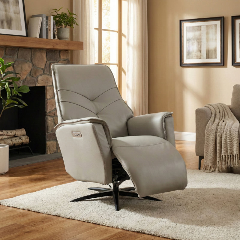 Makinlie 76cm Wide Swivel Standard Recliner, Moon