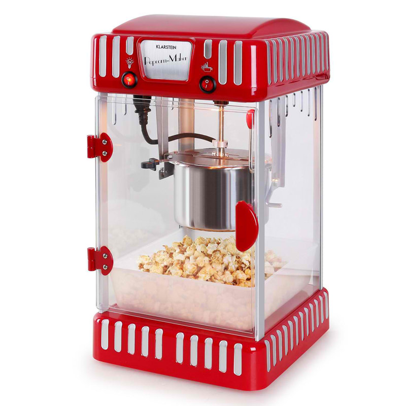 Klarstein Tabletop Popcorn Machine, Cinema Style Machine, Red