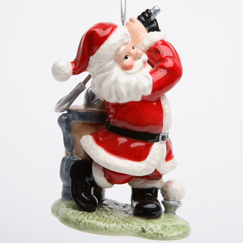 Figurine suspendue santa playing
