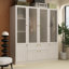 Armoire 6 portes 2 tiroirs avec zone de suspension et compartiments de rangement Sebi