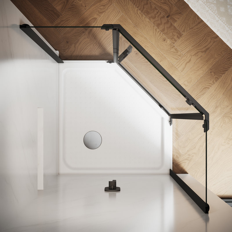 Neo-Angle Corner Shower Enclosure With Base, Pivot Shower Door, 6mm Clear Tempered Glass, 36.5”W x 36.5“D x 72”H"
