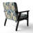 Cobalt Blue Scrollwork Swirls Victorian Pattern II - Upholstered Floral Accent Chair-1244380961