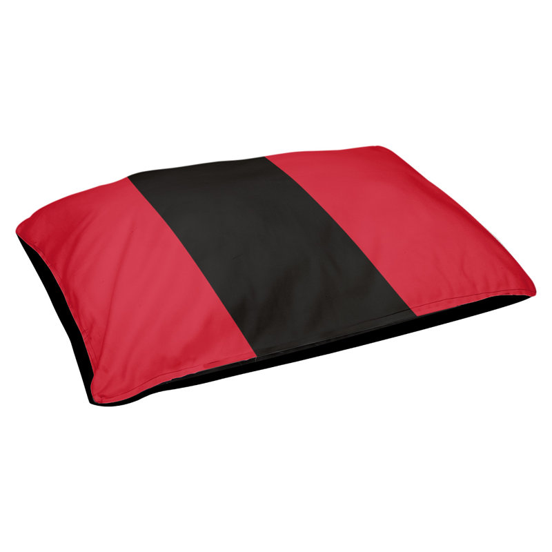 Coussin rectangulaire designer St Louis, Grand (L 40 po x l 50 po), Rouge / noir
