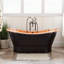 Thaine 70" Copper Soaking Double Slipper Freestanding Tub with Rolled Rim - Less Drain