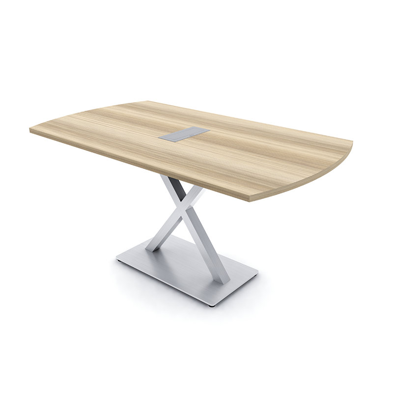 Table de conférence Pavert Arc Unité électrique, Blond blond cendré, Argent, H 30 po x l 60 po x P 36 po