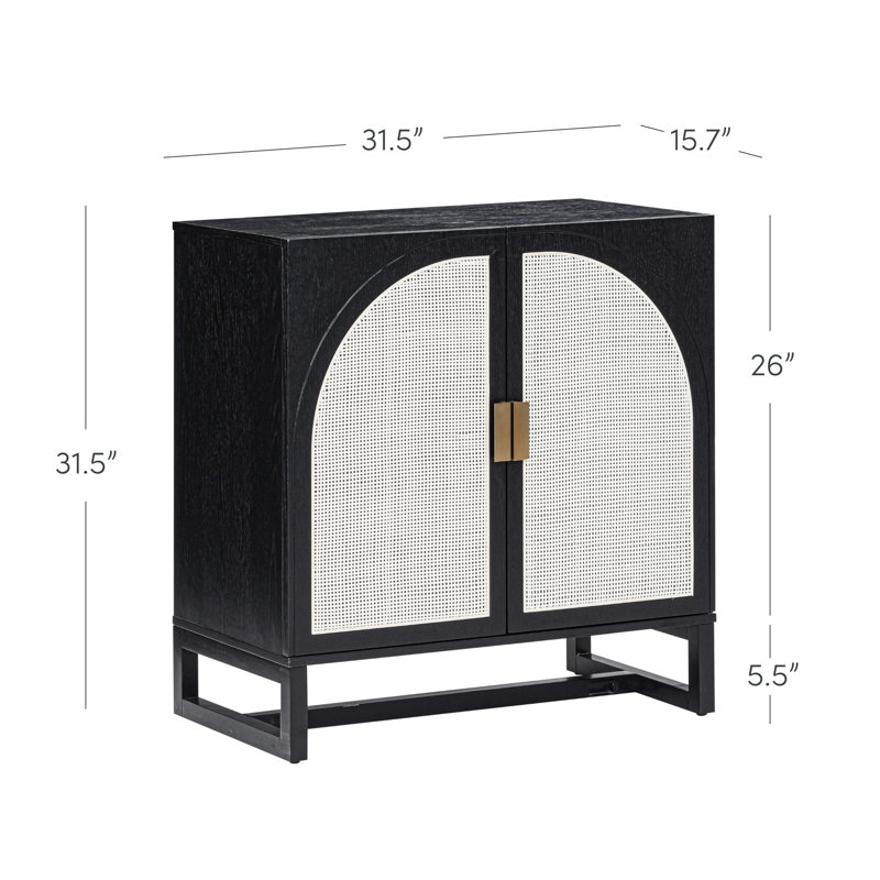 Armoire de rangement à porte arquée en chêne noir, Chêne noir
