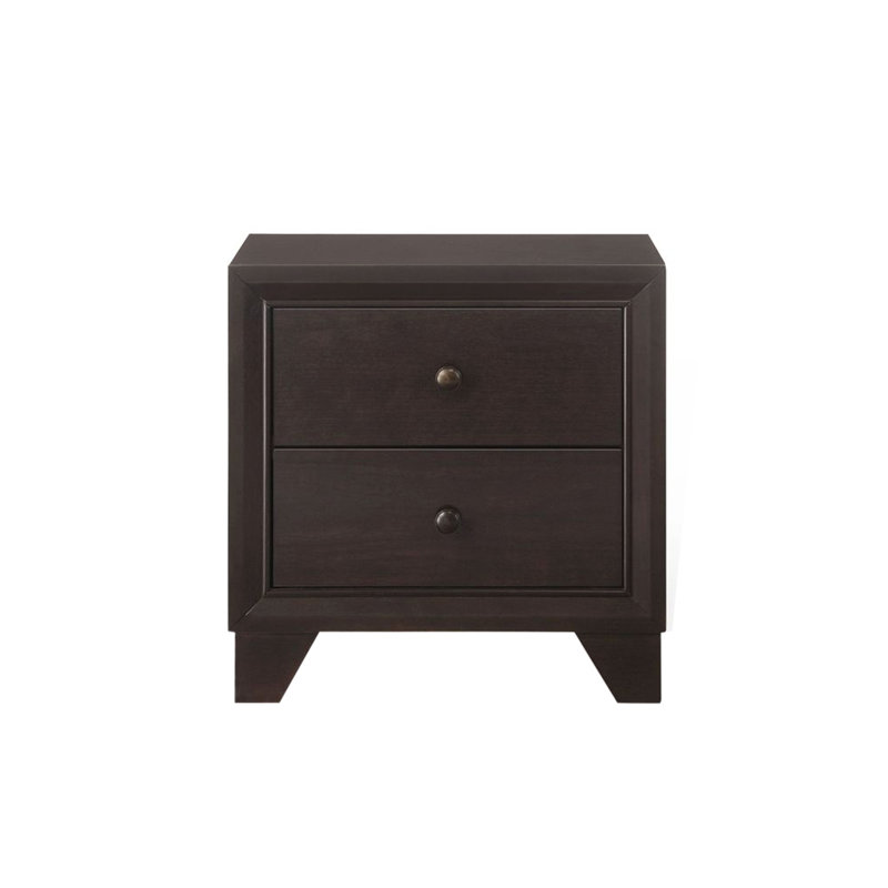 Table de chevet en bois avec 2 tiroirs