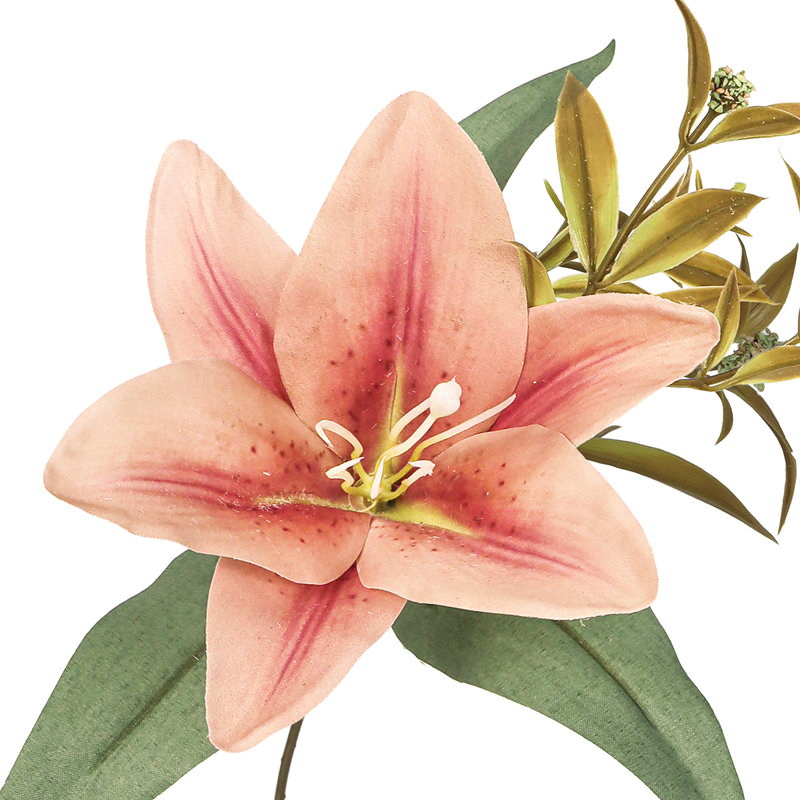 Bouquet de tiges de lys artificiel Stargazer, Café rose