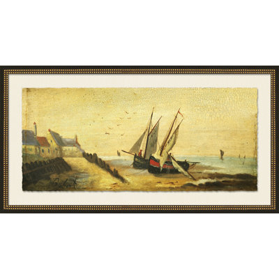 Crackled Antique Shore - Peinture encadrée sur papier