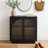 Arvetta Wood Two Door Storage Cabinet with Glass