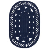 Reef Navy Handwoven Indoor/Outdoor Oval Rug