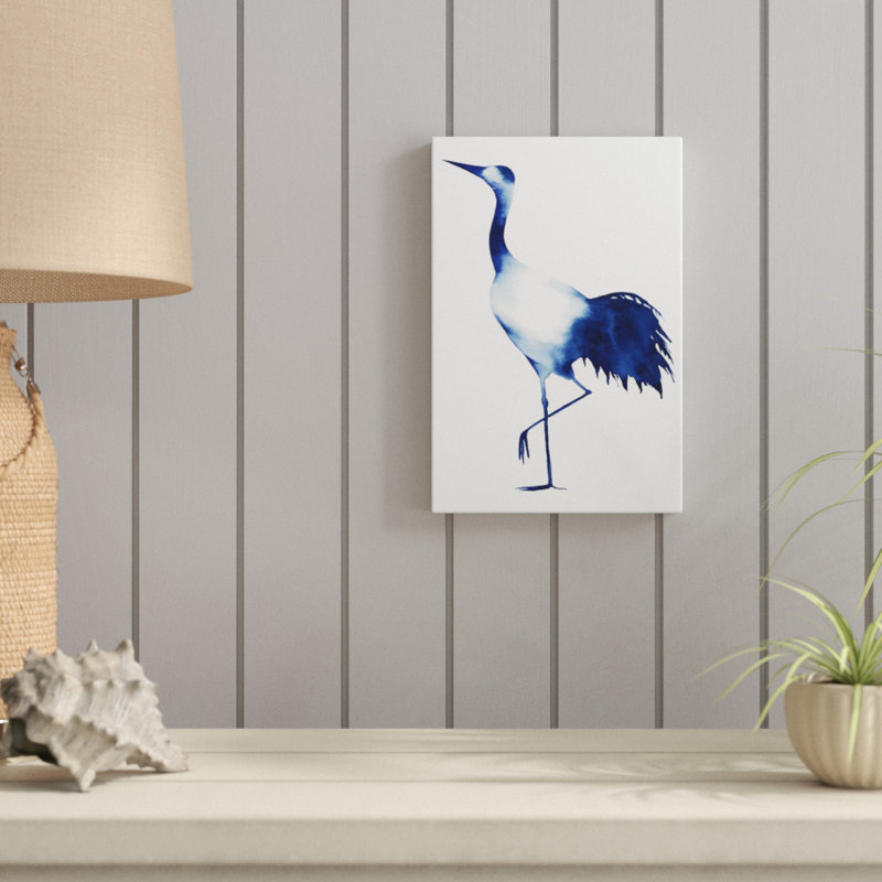 «Ink Drop Crane II», peinture sur toile, H 12 po x l 8 po