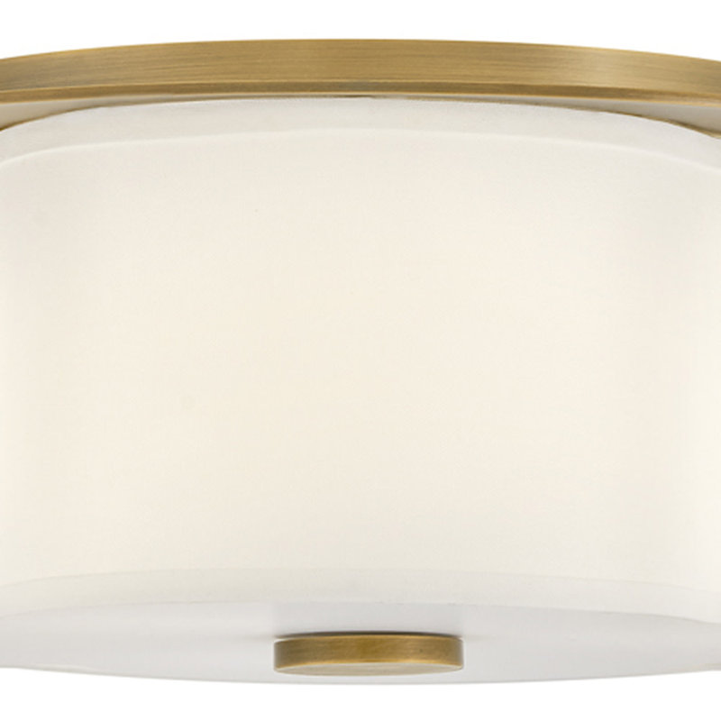 Delaney 3-Light Flush Mount Ceiling Light with Linen Shade, Gold