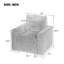 Fauteuil d'appoint moderne en lin avec piétement en hévéa massif-2054357369