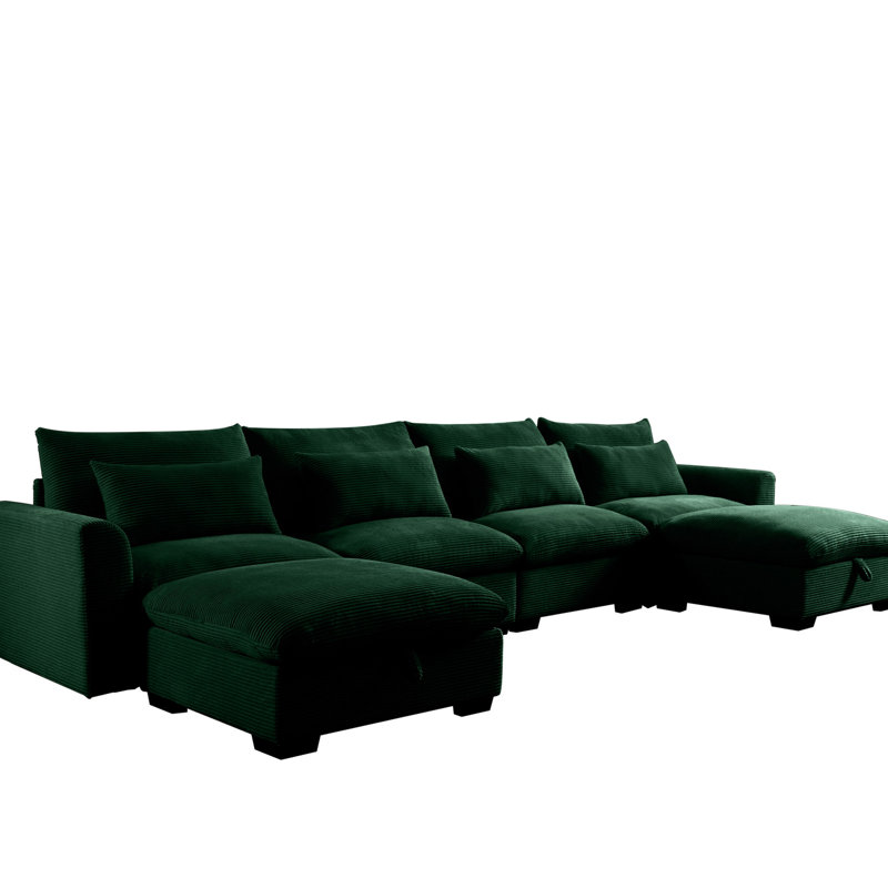 Fauteuil en velours côtelé Big Big, Vert