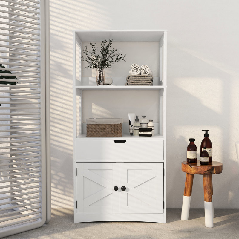 Bathroom Linen Cabinet In White Style - Organize Your Space Adds Character To Storage