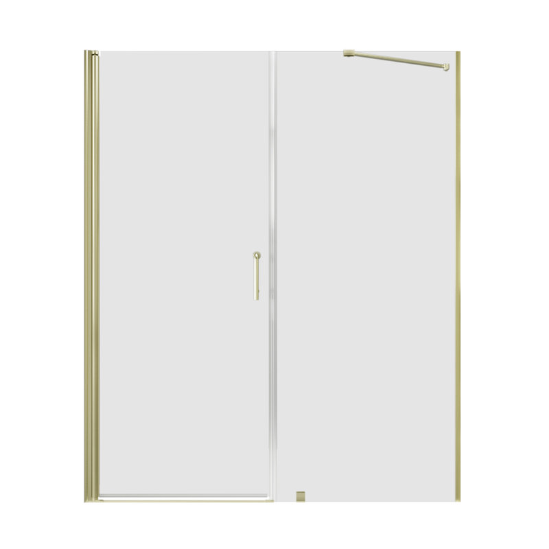 Porte de douche en verre trempé semi-encadré l 60 po x H 72 po, Or brossé