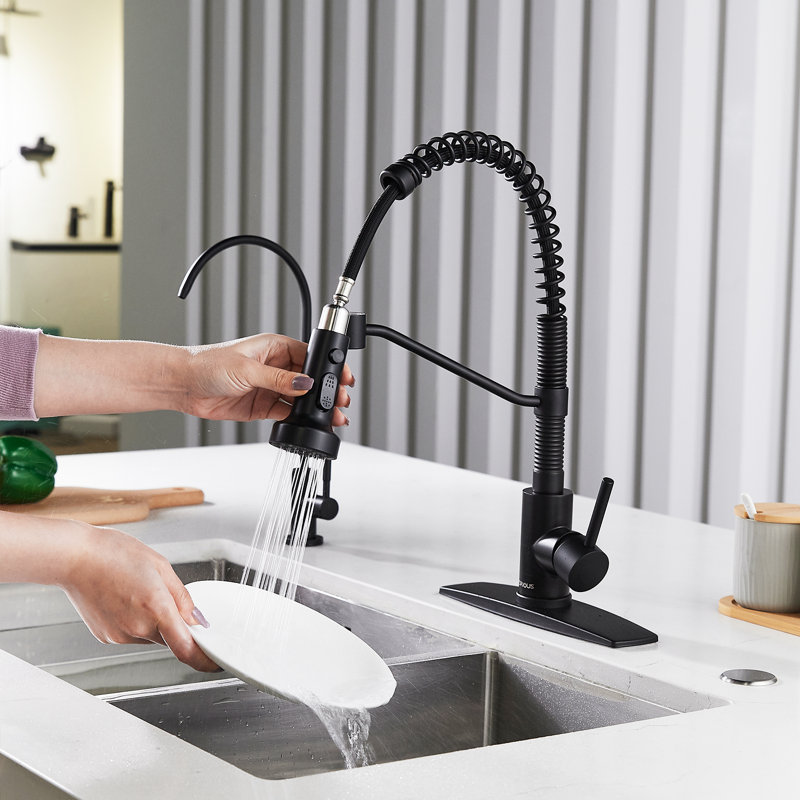 Blue Elephant Pull Down Kitchen Faucet, Black
