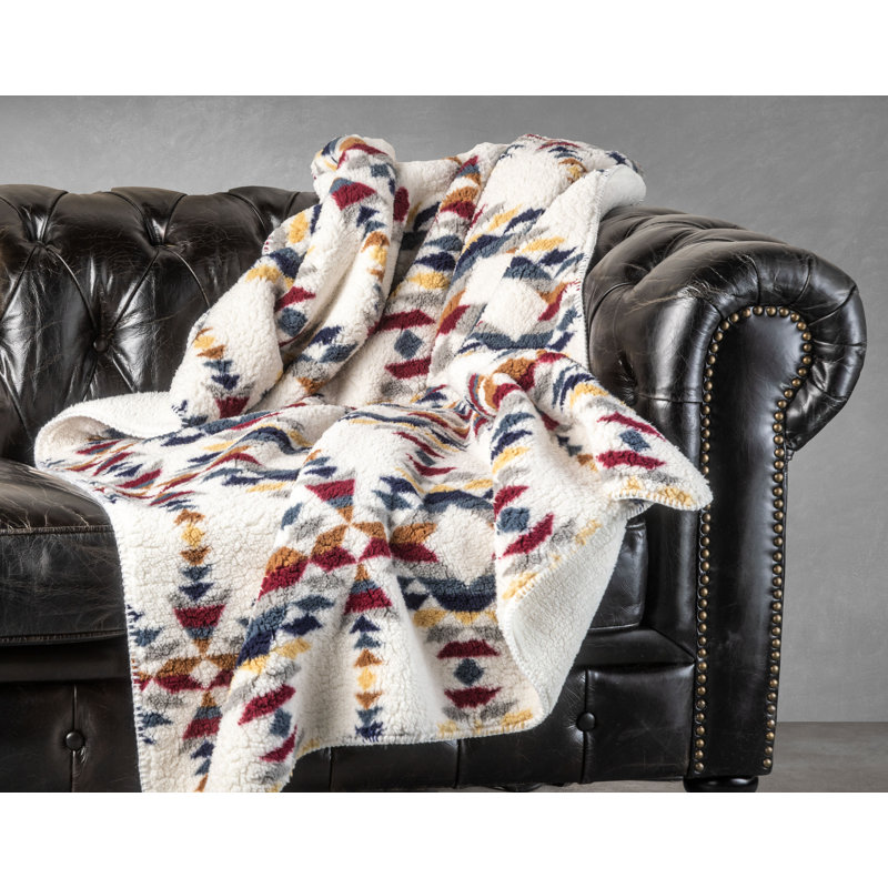 Knitted Throw Blanket, Aztec Print Multi, Abstract