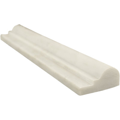 Oriental White 2" x 12" F1 Chair Rail Marble Look Wall Liner