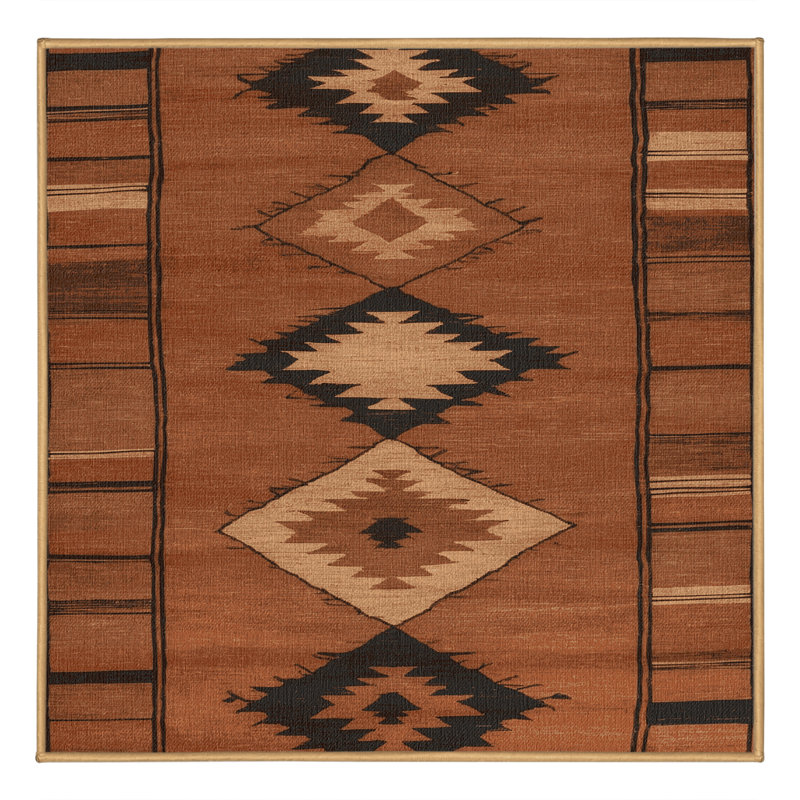 Tapis brun lavable à la machine, Carré 7 pi