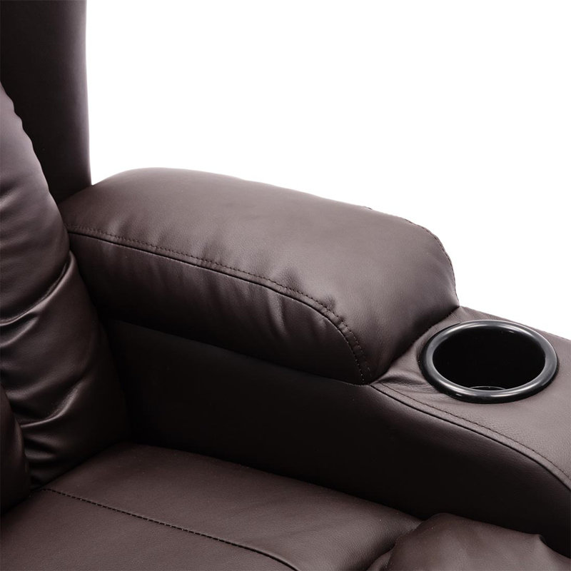 Deneishia 87cm Wide Standard Recliner with Massager, Brown, Swivel / Rocker