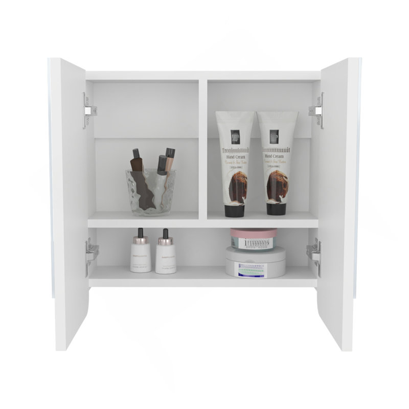 Armoire à pharmacie à miroir Luv avec tablettes intérieures, solution de rangement de salle de bain moderne et rangement