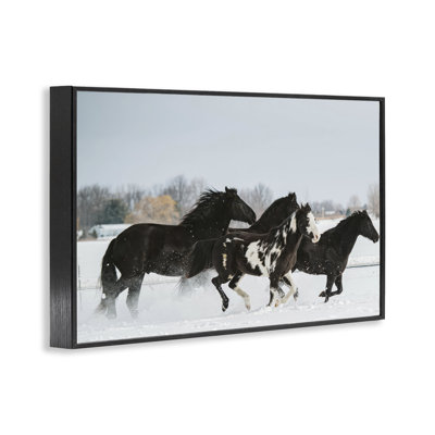 Troupeau d'hiver de chevaux, estampe numérique, design par Amy Carroll
