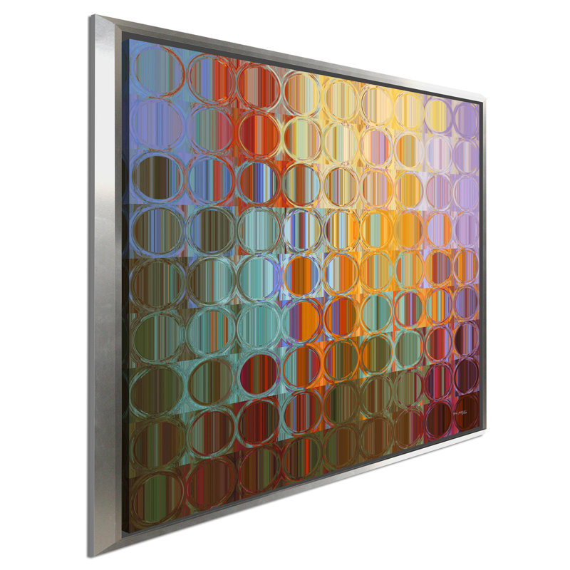 « cercles et carrés #35 », reproduction d’impression sur toile encadrée, H 39,5 po x l 39,5 po