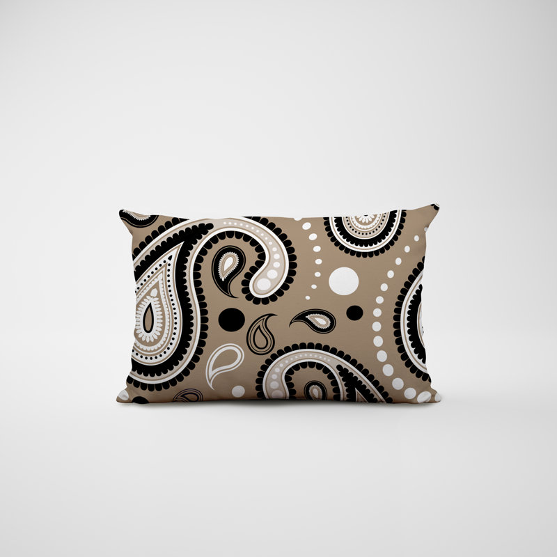 Polyester / Mélange de polyester Housse de coussin rectangulaire intérieure / extérieure lombaire et insert, Beige