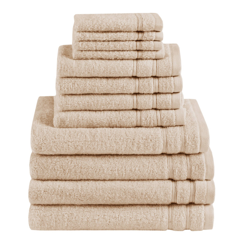 Ensemble de serviettes 100% coton 400GSM Essential, Beige, Ensemble de 12 serviettes