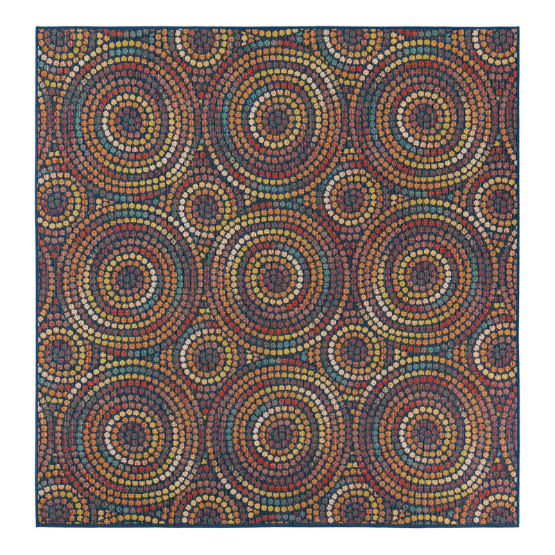 Gracye Geometric Indoor / Outdoor Rug, Square 7'10"