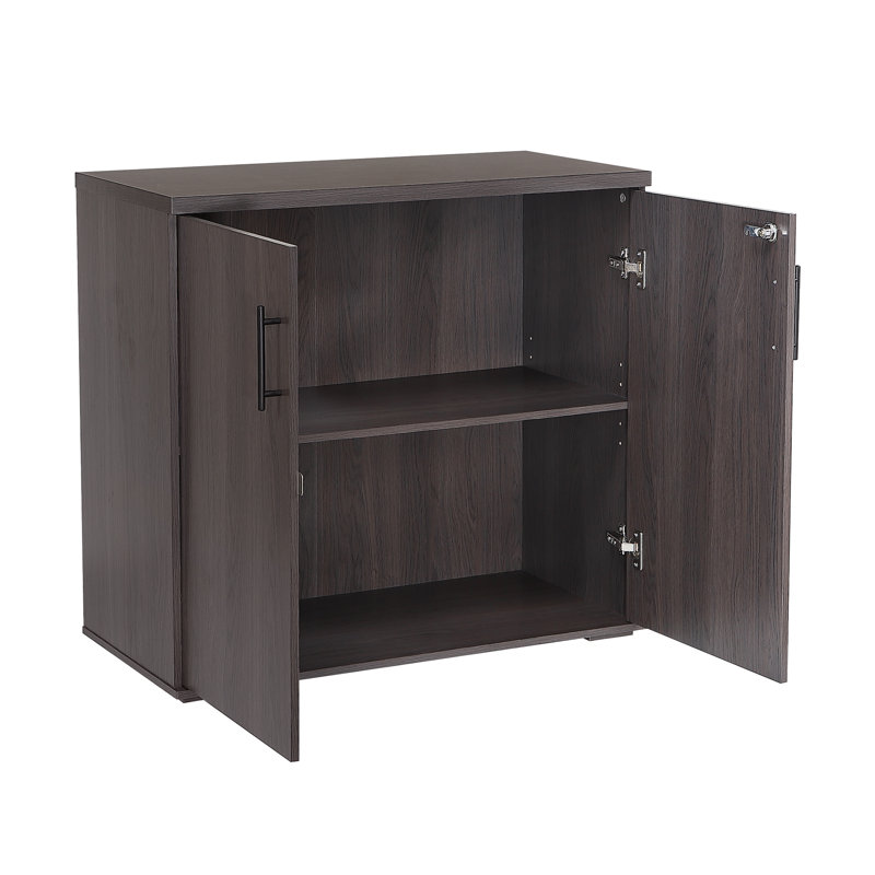 Armoire de rangement verrouillable 31,5 po avec tablette réglable et pieds de nivellement Lancaster, Noyer gris orage