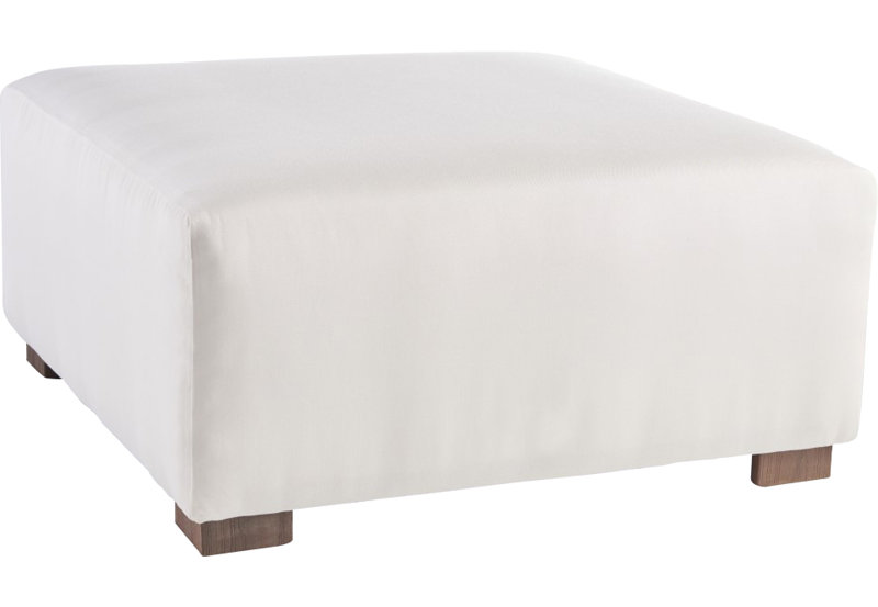 Tranel Wood Outdoor Ottoman, Canvas Canvas Sunbrella® Canvas, Coffee