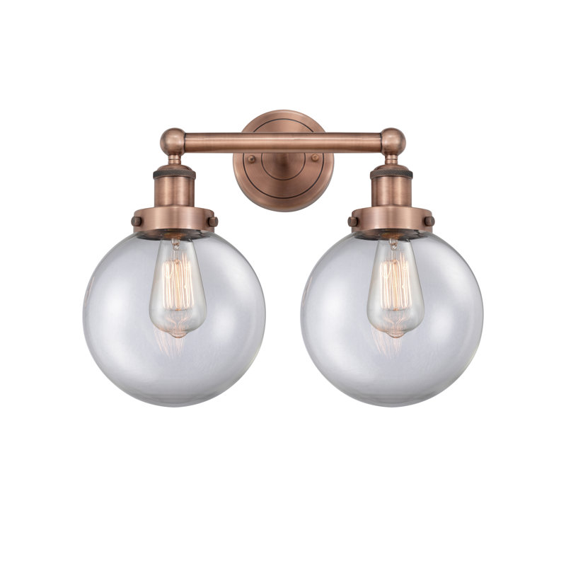 Alphonsa 2 - Light Dimmable Vanity Light, Clear, Antique Copper
