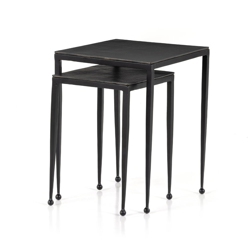 Dalston Nesting End Table, Raw Black