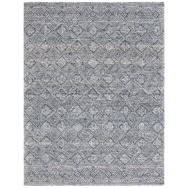 Kaitlee Hand Tufted Wool Pile Geometric Rug, Rectangle 8' x 10'