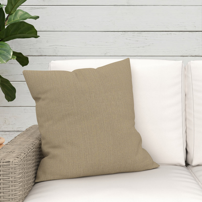 Gabi Sunbrella® Indoor/Outdoor Throw Pillow, Square 20", Spectrum Mushroom Sunbrella® Plainweave